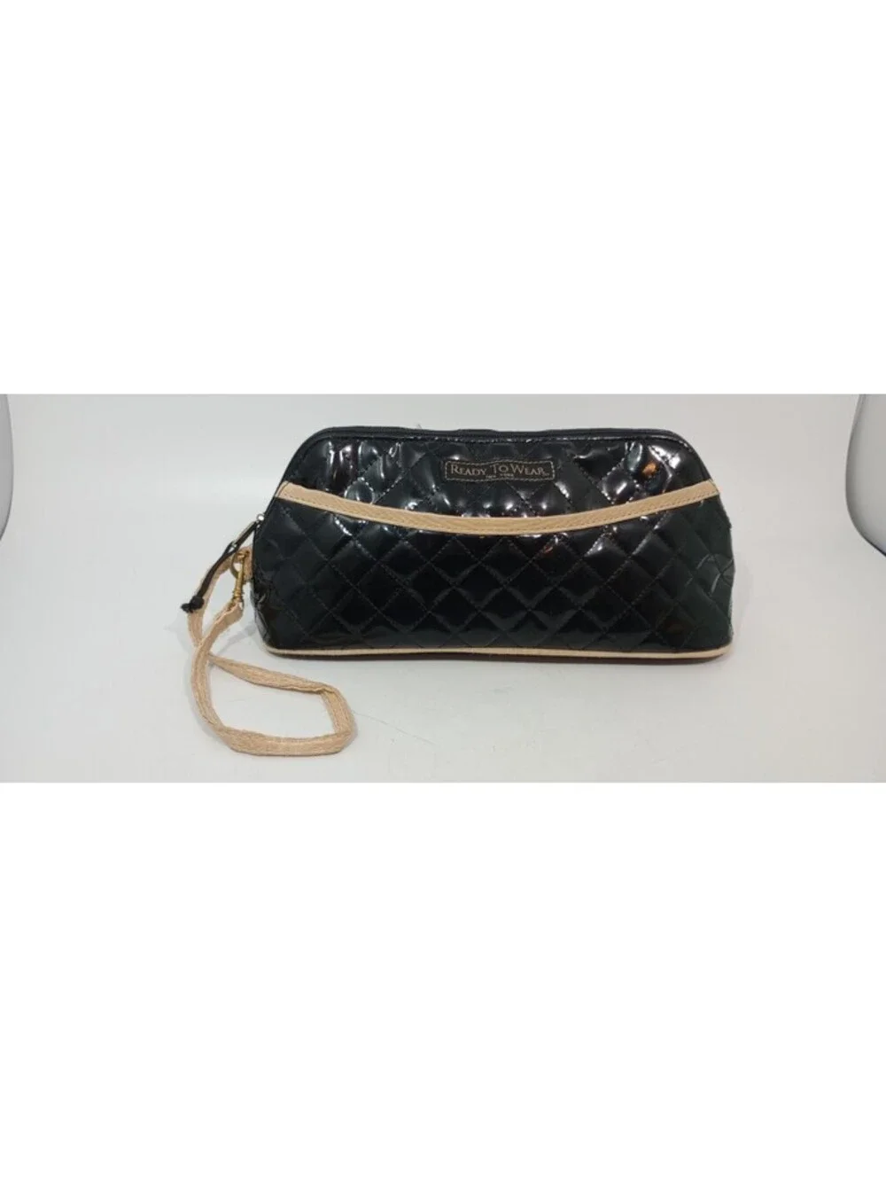 Ready To Wear Makeup Cosmetic Organizer Travel Bag Zipper Quilted Wristlet